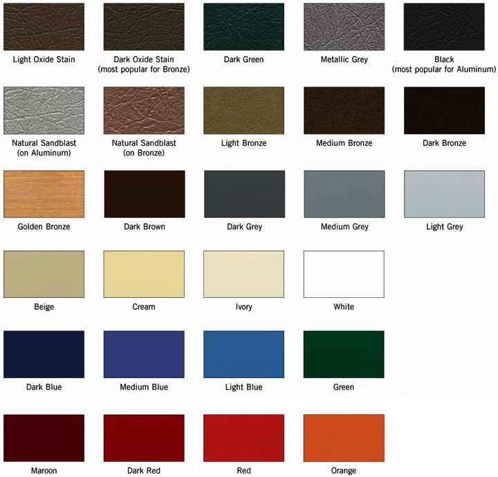 Bronze Color Chart